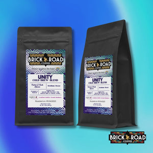 Brick Road Coffee Unity Cold Brew Blend bag – LGBTQ+ owned inclusive coffee brand medium-dark roast for cold brew.