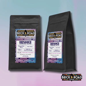 Brick Road Coffee Defiance Espresso Blend bag – dark roast LGBTQ+ owned coffee brand from Mesa, Arizona