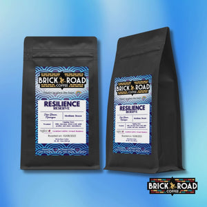 Brick Road Coffee Resilience Reserve bag – LGBTQ+ owned inclusive coffee brand medium roast with milk chocolate and dried fruit notes.
